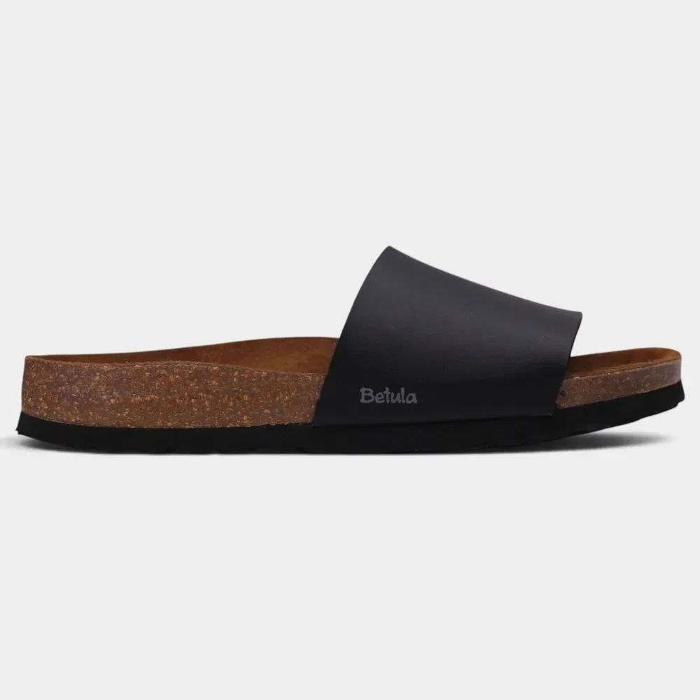 Betula Birkenstock Reggae Womens 8 EU 39 Black Soft Footbed Slide Sandals